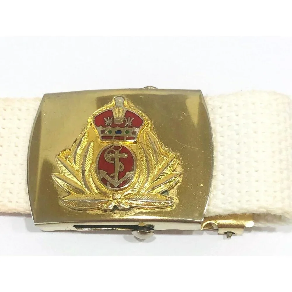 Brass Belt Buckle Crown Anchor USA Men's Nautical Boating Navy VTG Skippers FLA‎